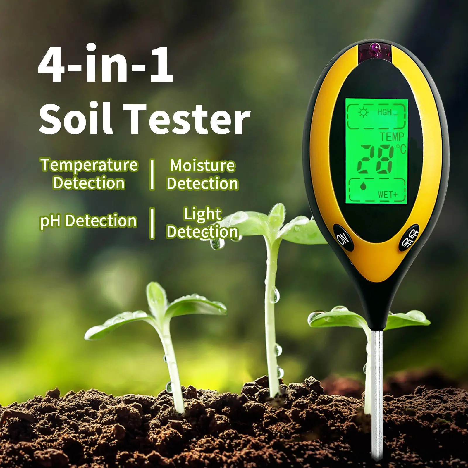 Soil Ph Meter - Портативный тестер pH и влажности почвы,