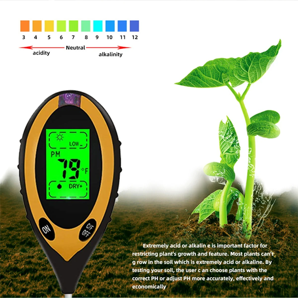 4-в-1 измеритель pH почвы – те – обзор и цена Soil Ph Meter